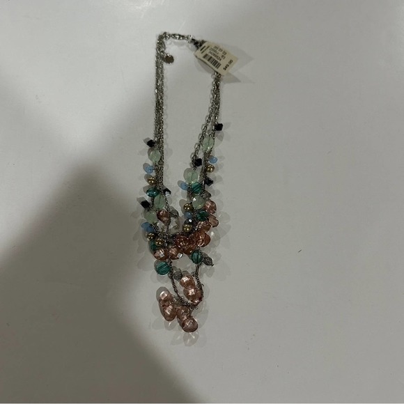 Talbots NWT Multicolor Beaded Statement Necklace Women's Layered Chain Jewelry - Picture 2 of 5